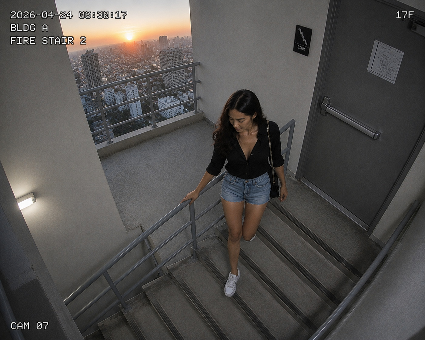 Vietnamese woman flees 17 floors via emergency exit